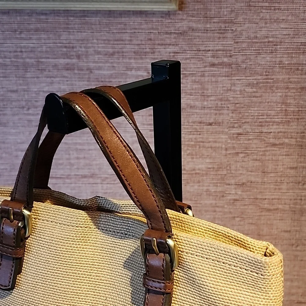 FOSSIL BURLAP AND LEATHER BAG - Picture 3 of 6